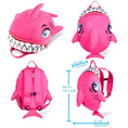 Bild in Galerie-Betrachter laden, Crazy Safety Bicycle helmet Product bundle: Pink Shark Bicycle Helmet, Shark Backpack, Shark Cycling Gloves, and Shark Ring Bell for Children