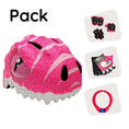 Cargar la imagen en la vista de la galería, Crazy Safety Product bundle: Pink dino bike helmet, protective gear, lock, and cycling gloves for kids.