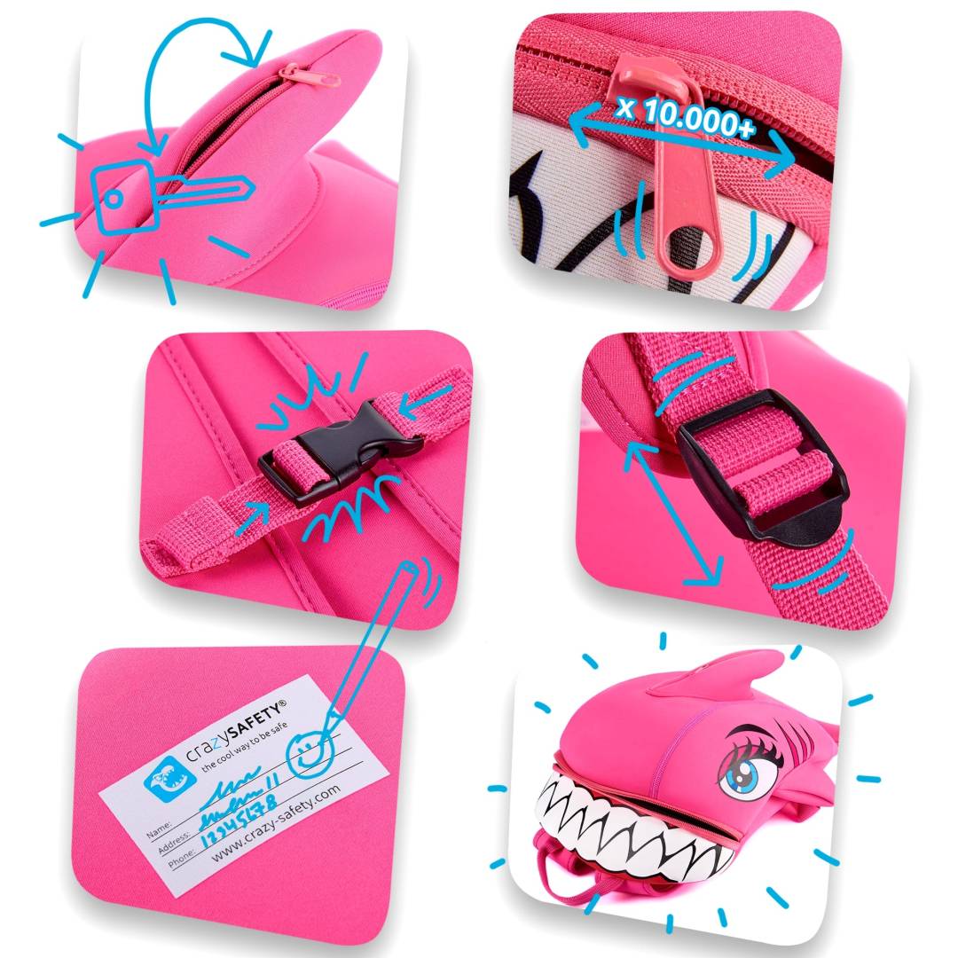 Shark Children Backpack - Pink