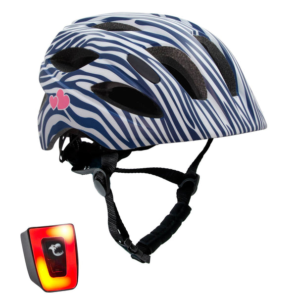 Stripes Bicycle Helmet - White/Dark purple