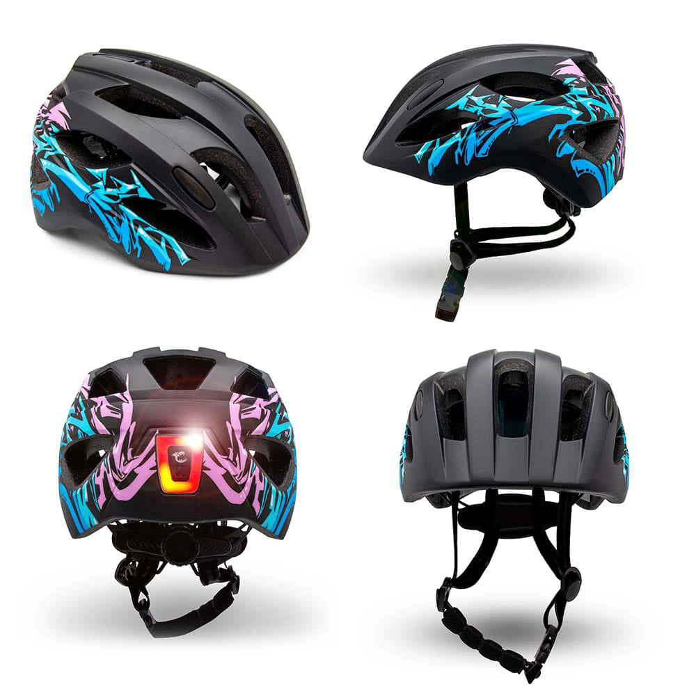 Grafitti Bicycle Helmet - Black/Blue