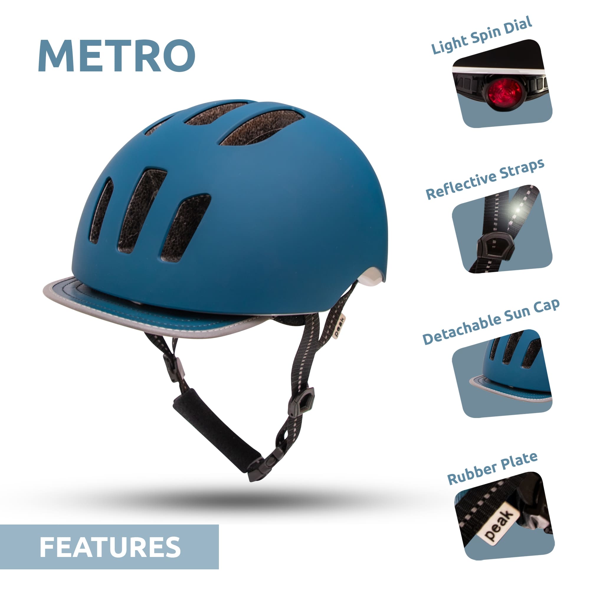 Casque de vélo urbain METRO avec lumière