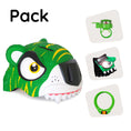 Charger l'image dans la visionneuse de la galerie,  Pack produit : Casque de vélo tigre vert, gants de cyclisme, antivol et sonnette tigre pour enfants 
