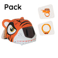 Laad afbeelding in Galerij weergave, Product bundle: Orange Tiger Bicycle Helmet, Lock and Tiger Bell for Children
