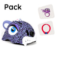 Load image into Gallery viewer, Product bundle: Purple Leopard Bicycle Helmet, Lock and Leopard Bell for Children
