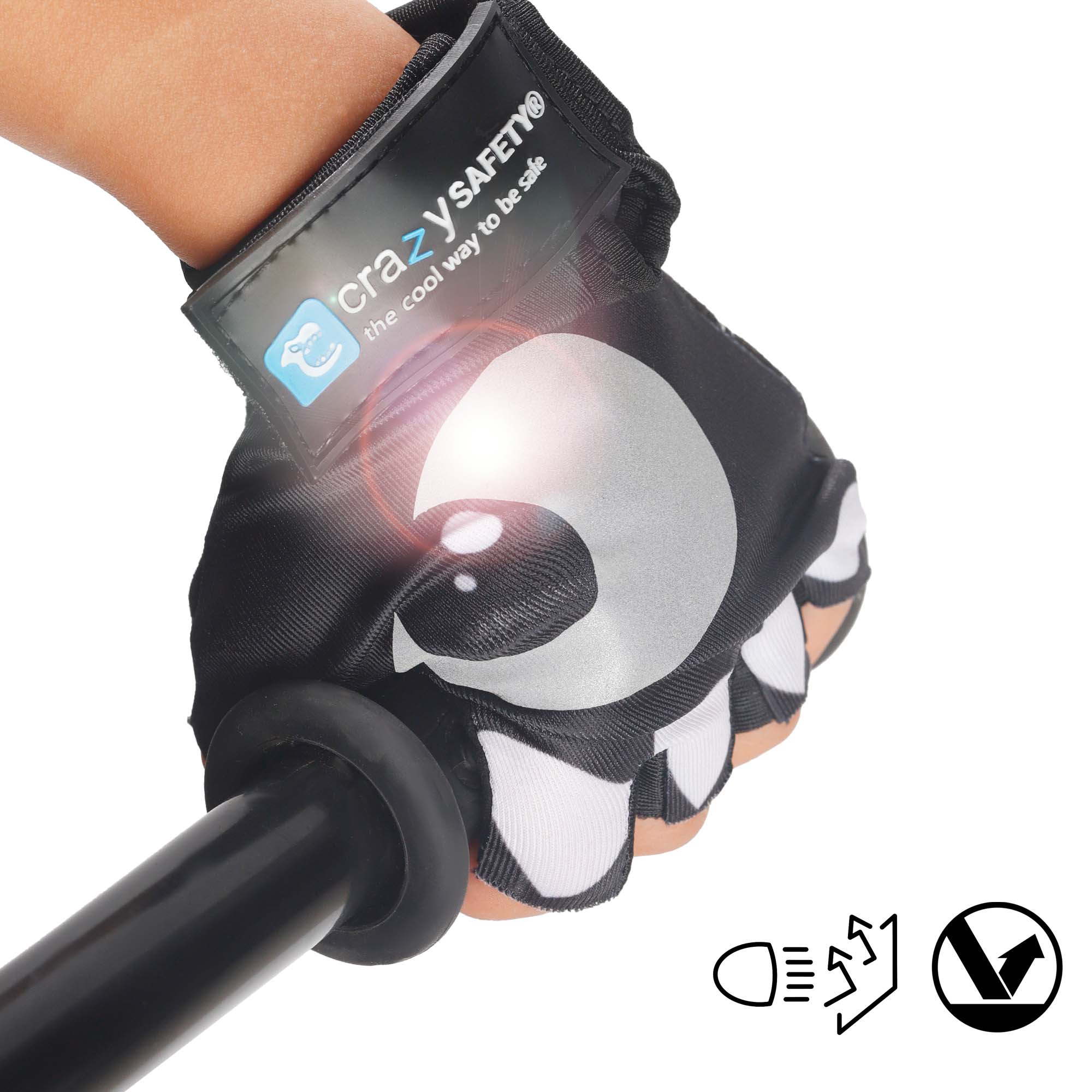 Crazy Safety Bicycle gloves Cycling gloves with reflective eyes