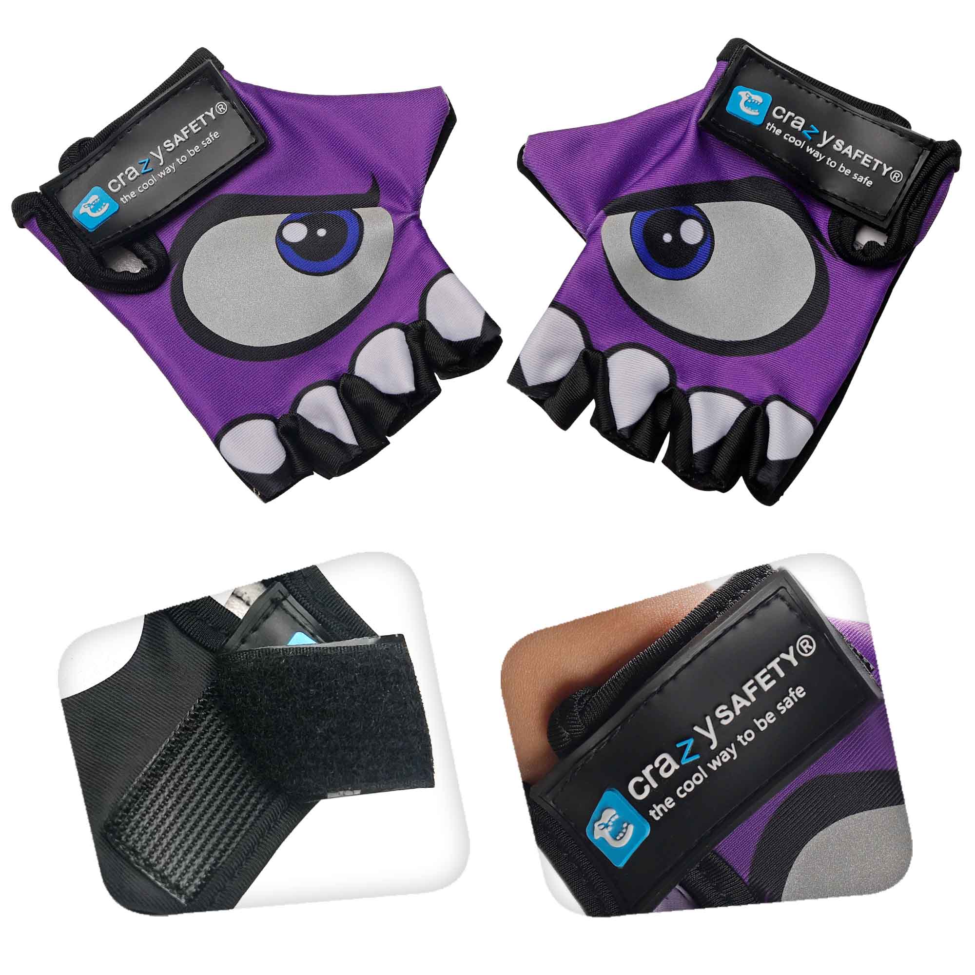 Crazy Safety Bicycle gloves Cycling gloves with reflective eyes