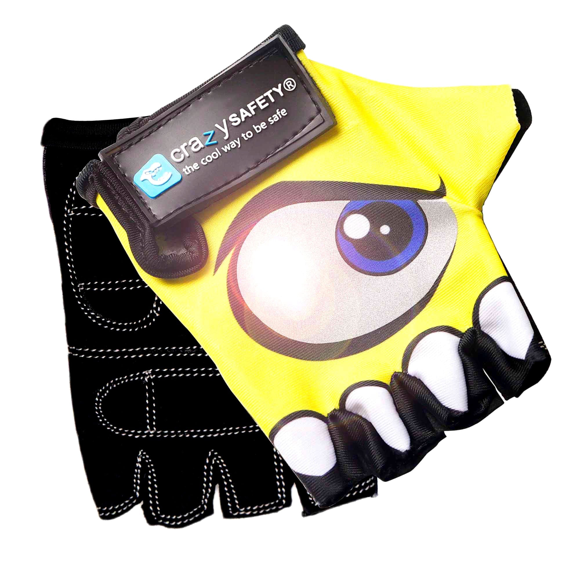 Crazy Safety Bicycle gloves Yellow Cycling gloves with reflective eyes