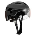 Cargar la imagen en la vista de la galería, Crazy Safety Bicycle helmet Matte black / M/L (55-61cm) OAK E-Bike bicycle helmet with UV visor, LED lights, reflective straps, and Fidlock buckle
