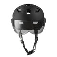 Cargar la imagen en la vista de la galería, Crazy Safety Bicycle helmet Matte black / M/L (55-61cm) OAK E-Bike bicycle helmet with UV visor, LED lights, reflective straps, and Fidlock buckle
