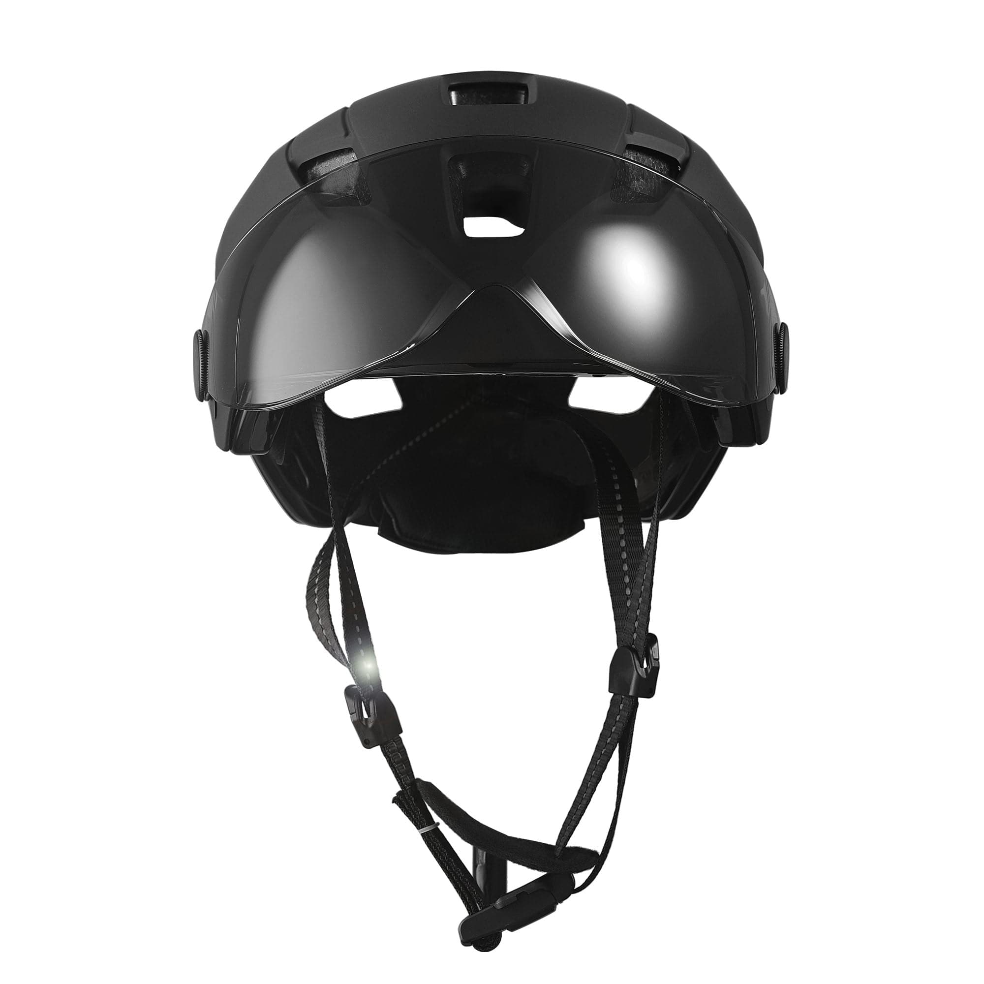 Crazy Safety Bicycle helmet Matte black / M/L (55-61cm) OAK E-Bike bicycle helmet with UV visor, LED lights, reflective straps, and Fidlock buckle