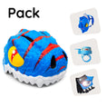 Bild in Galerie-Betrachter laden, Crazy Safety Bicycle helmet Product bundle: Blue dino bike helmet, backpack, cycling gloves & bell for children
