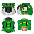 Charger l'image dans la visionneuse de la galerie, Crazy Safety Bicycle helmet Product bundle: Green tiger bike helmet, cycling gloves, lock, and tiger bell for children
