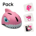 Carica l'immagine nel visualizzatore della galleria, Crazy Safety Bicycle helmet Product bundle: Pink Shark Bicycle Helmet, Shark Backpack, Shark Cycling Gloves, and Shark Ring Bell for Children
