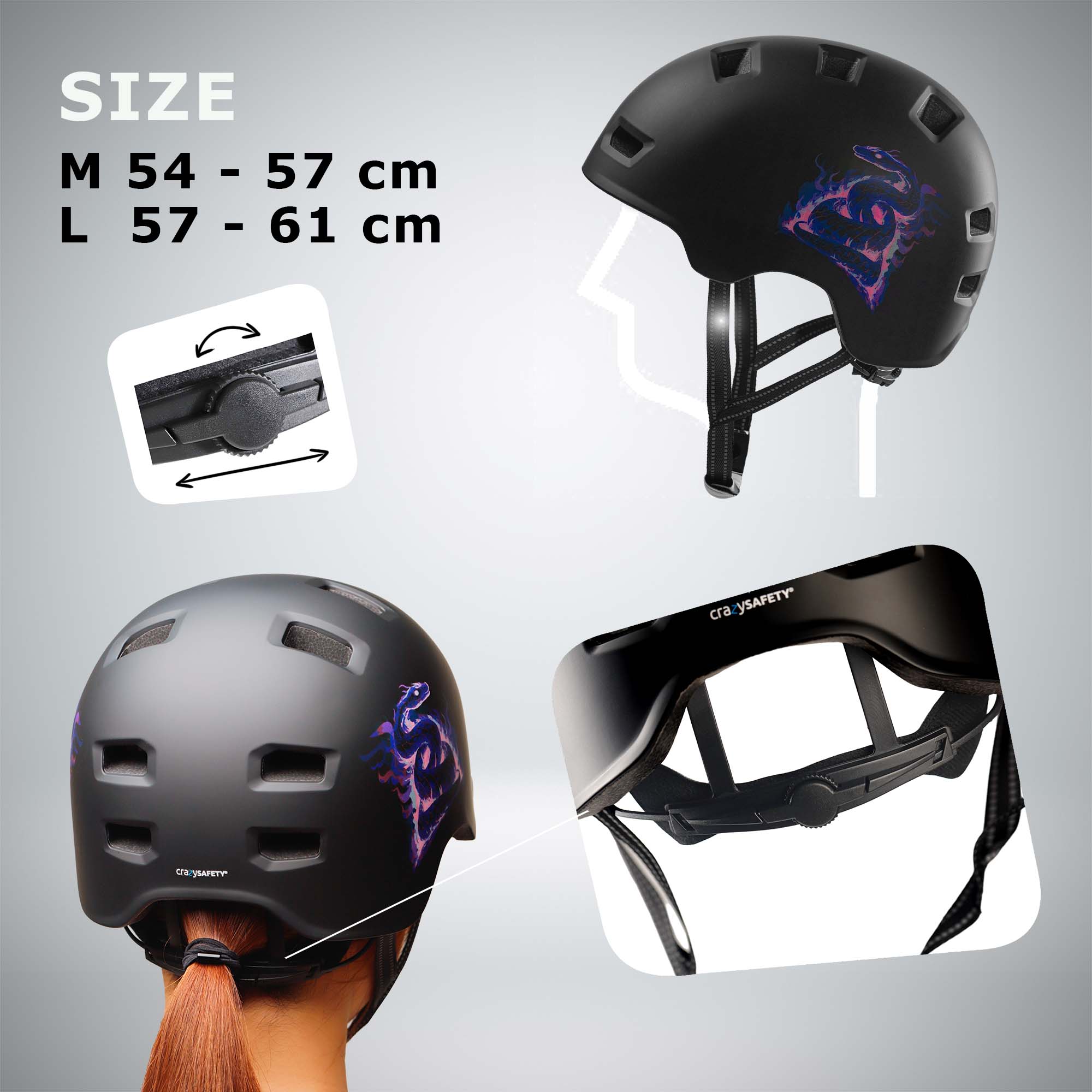 Crazy Safety Bicycle helmet RAMPAGE skater bicycle helmet - Jungle