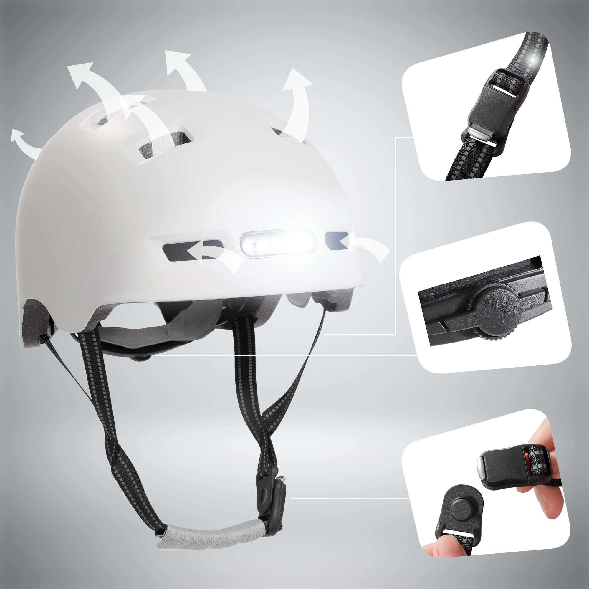 Crazy Safety Bicycle helmet Vertigo urban bicycle helmet with front and rear lights