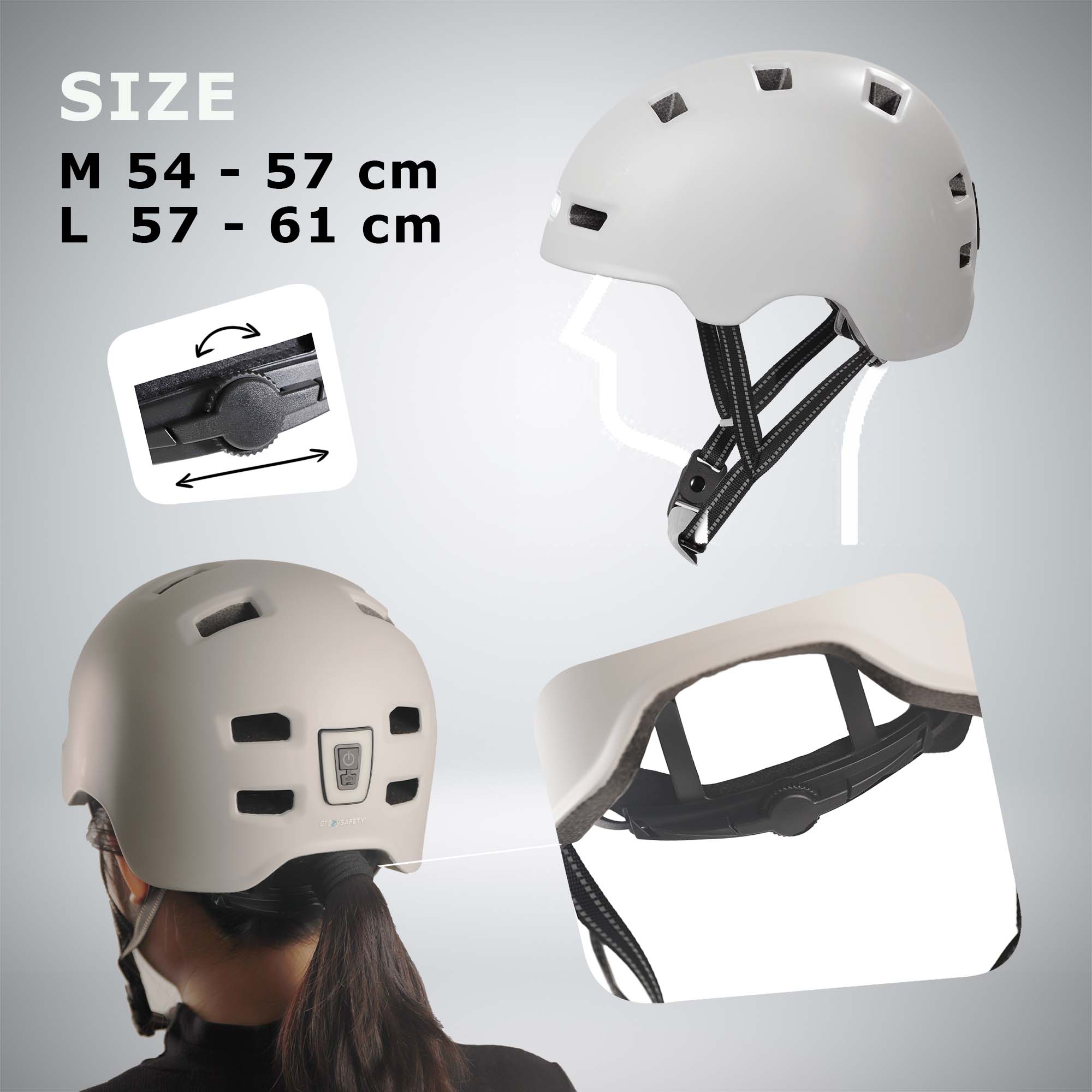 Crazy Safety Bicycle helmet Vertigo urban bicycle helmet with front and rear lights