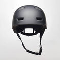 Load and play video in Gallery viewer, Black Skater-Style Bicycle Helmet with Reflective Safety Buckle and Straps, Ideal for Men, Women, Teenagers, and Adults – Crazy Safety
