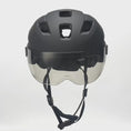 Load and play video in Gallery viewer, OAK E-Bike bicycle helmet with UV visor, LED lights, reflective straps, and Fidlock buckle
