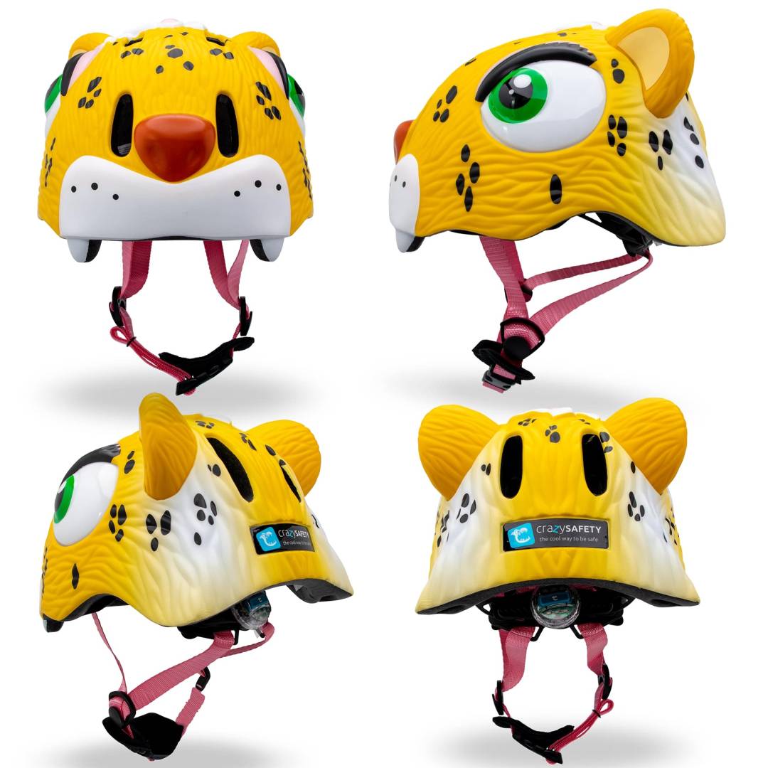 Leopard Bicycle Helmet - Yellow