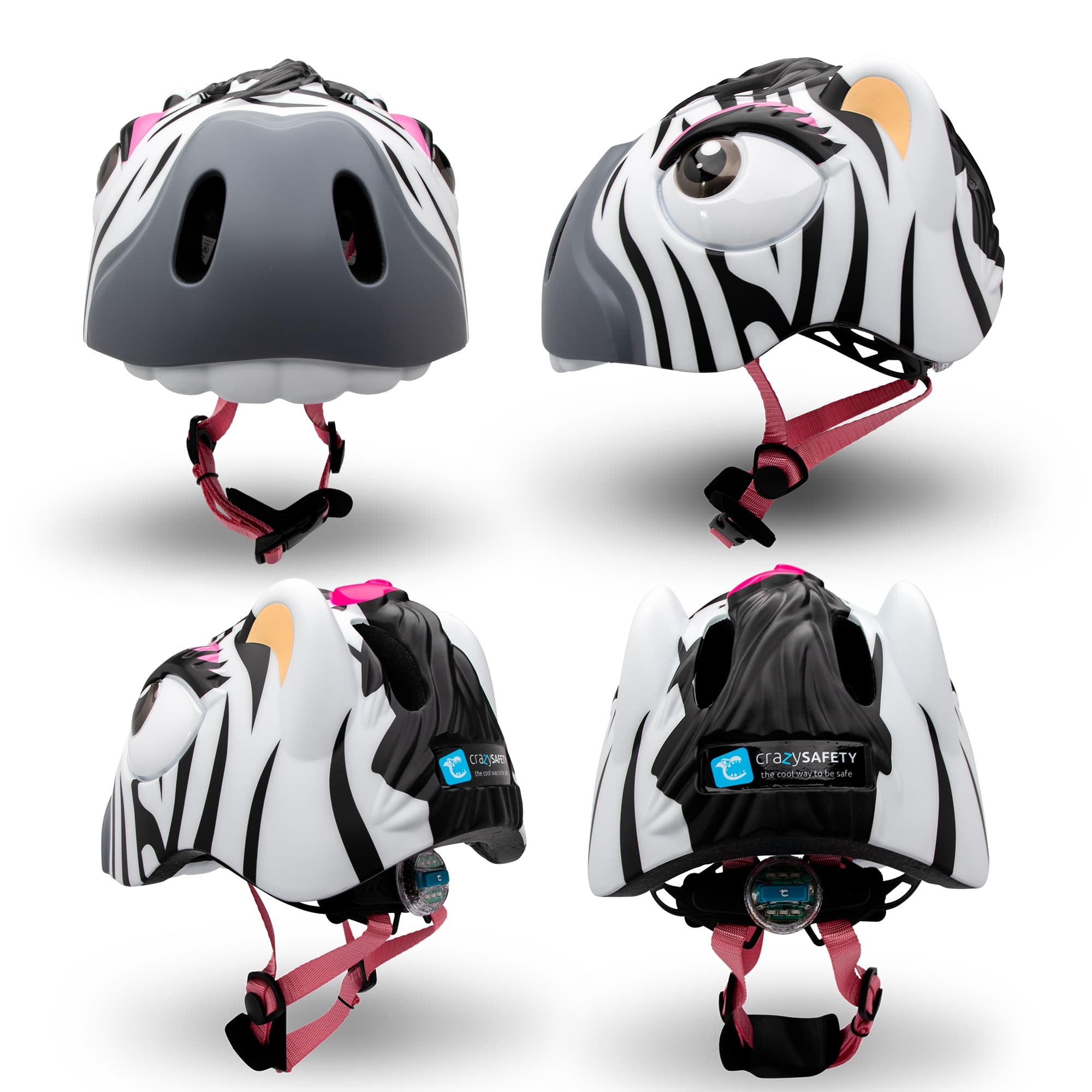 Zebra Bicycle Helmet - Black/White