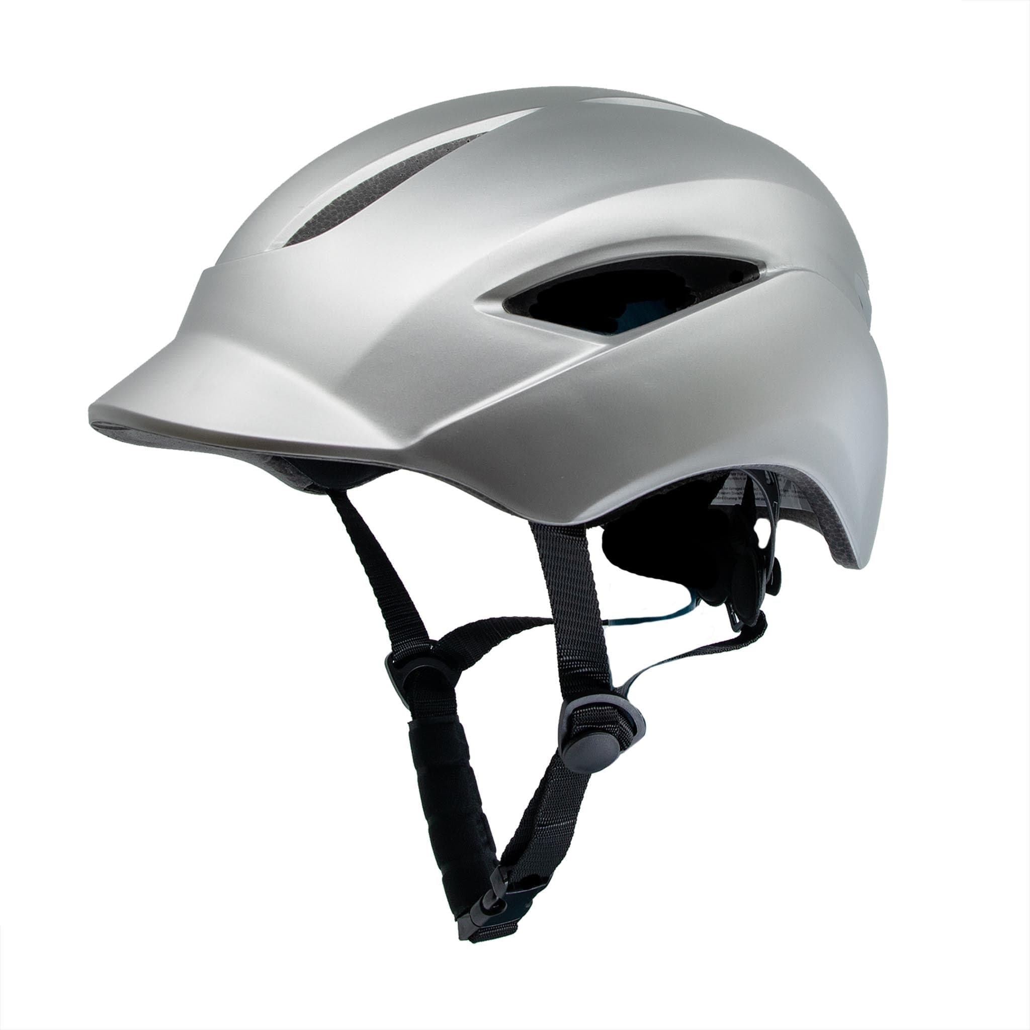 Matt silver bicycle helmet. Stylish bike helmets mens